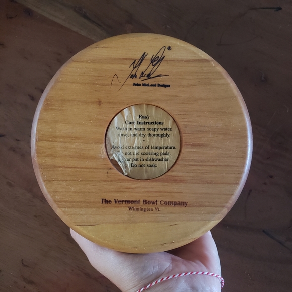 Wooden Bowl William Sonoma Tulip Salad Bowl Wood handmade 6in - Picture 4 of 7